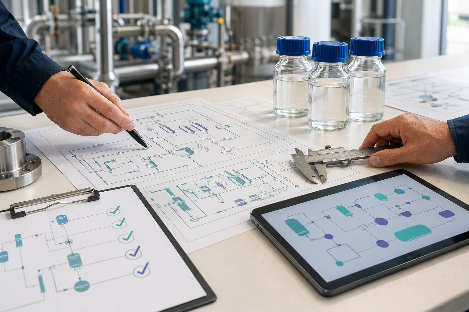 Revisión técnica de procesos, muestras de agua y documentación